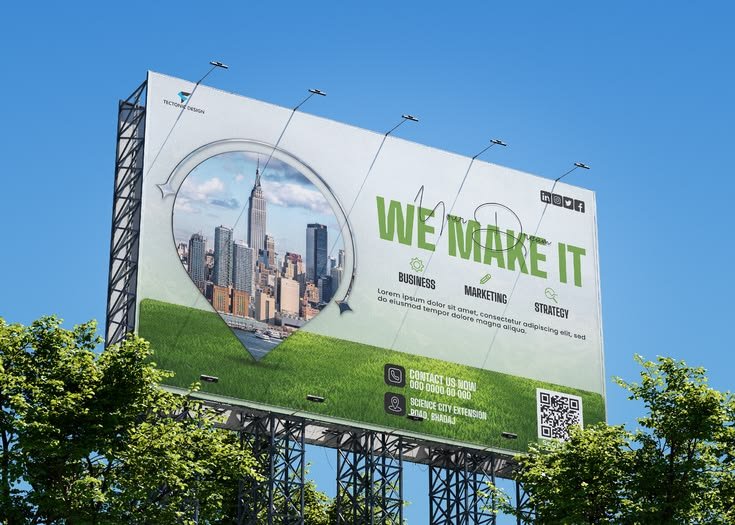 Outdoor highway hoarding billboard project